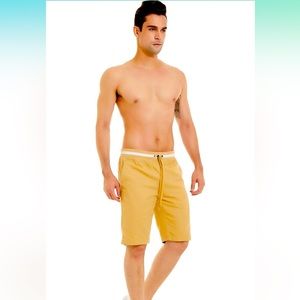 Mens Shorts Casual Adjustable Drawstring Elastic Waist Slim Shorts